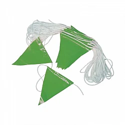 Extra Long Safety Flags - GREEN Bunting - 100m on a spool